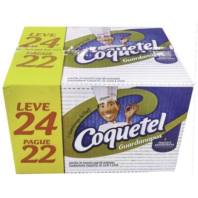 Guardanapo de Papel Coquetel 23cmx22cm 24x50 un