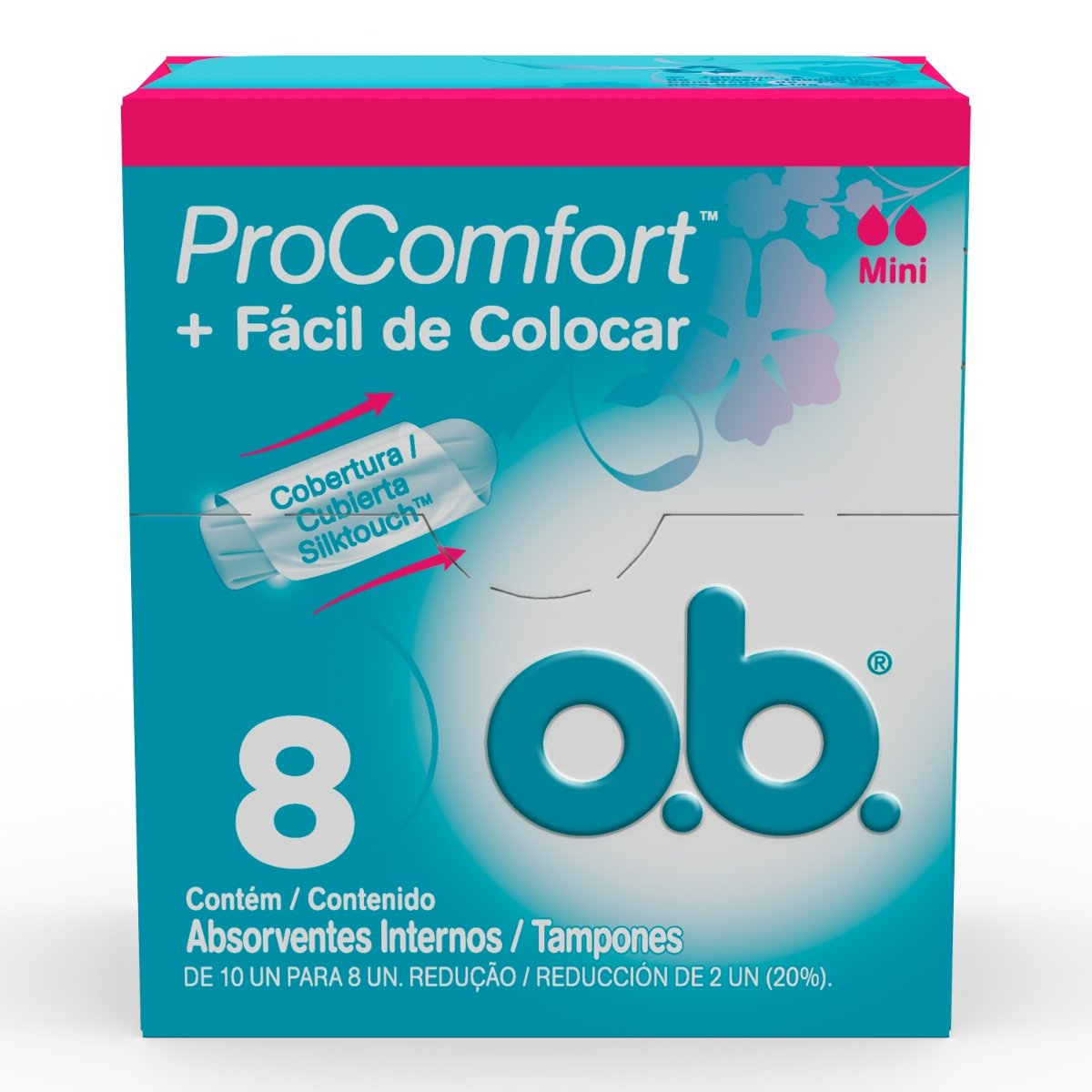 Absorvente Higiênico Interno OB Pro Confort Mini com 8 Unidades
