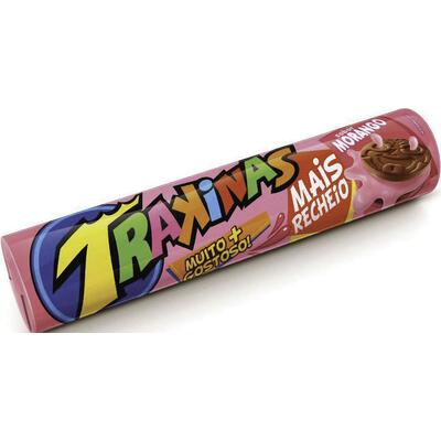 Biscoito Recheado Trakinas Mais Mais Morango 136g