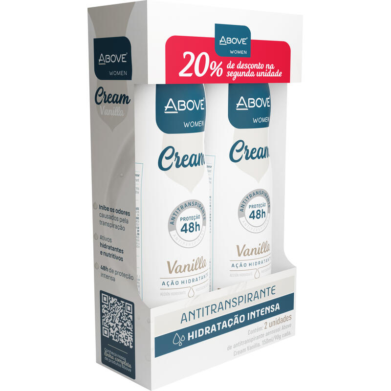 Kit Desodorante Aerossol Above Hidratação Vanilla 2x150ml