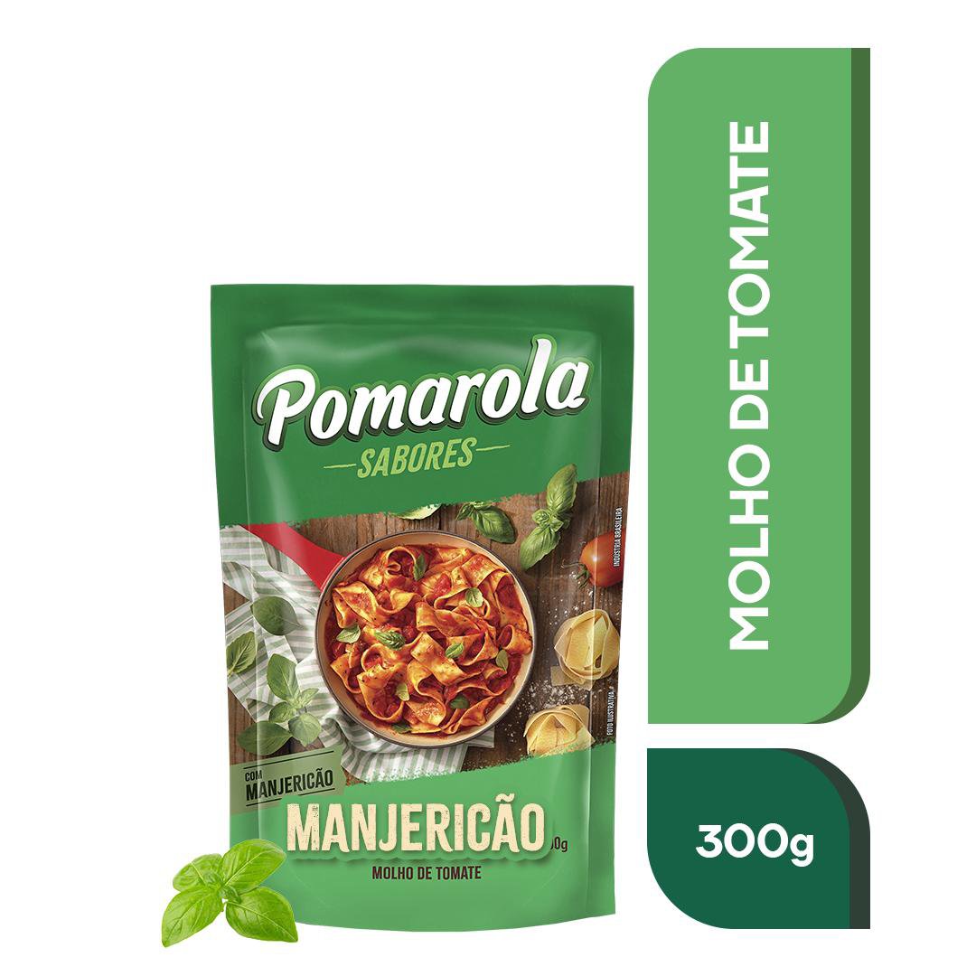 Molho de Tomate Pomarola Manjericão Sachê 300g
