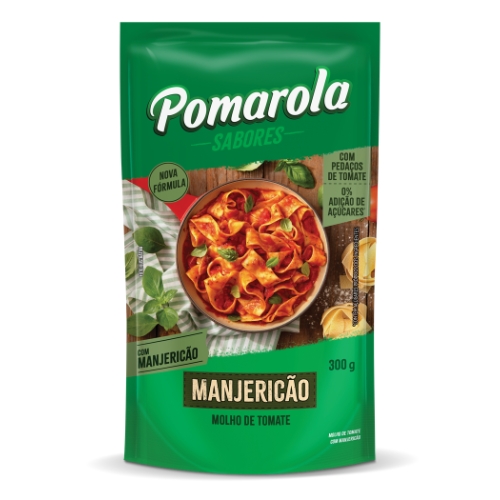 Molho de Tomate Pomarola Manjericão Sachê 300g