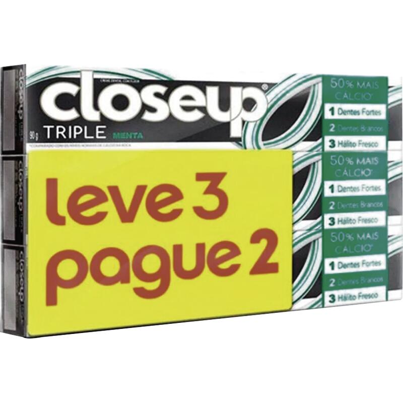 Creme Dental Closeup Triple Menta 3x70g