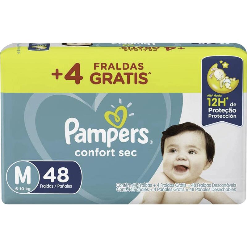 Fralda Descartável Pampers Confort Sec - M Pacote 48 un