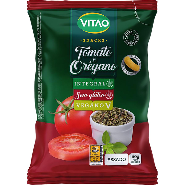 Snack Integral Vitao 40g - Tomate e Orégano