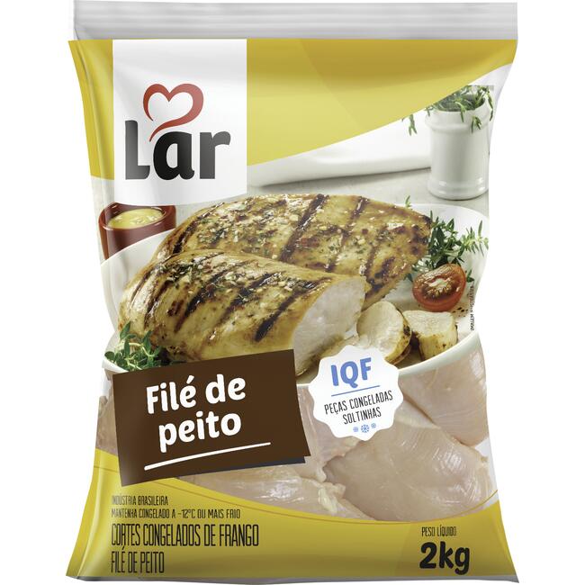 Filé de Peito de Frango IQF Lar Congelado 2kg