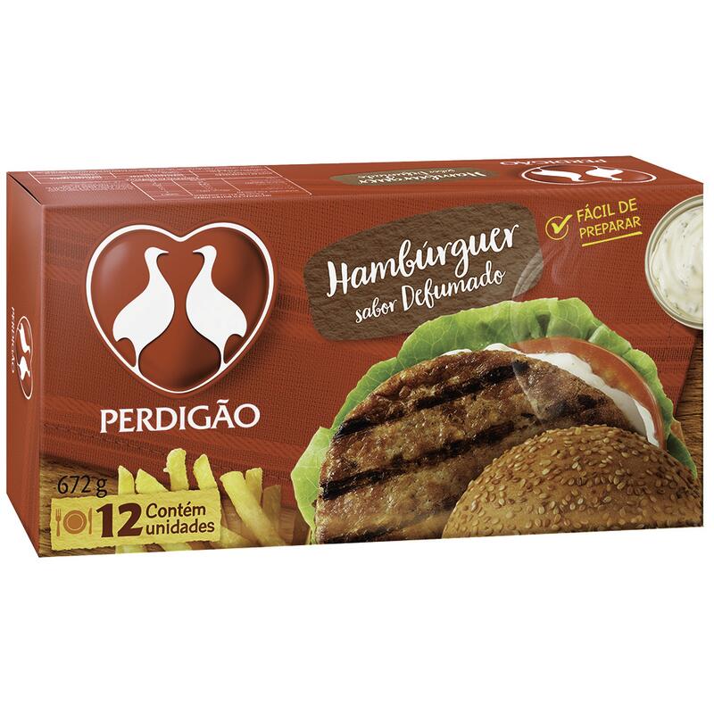 Hambúrguer Congelado Perdigão Defumado 672g