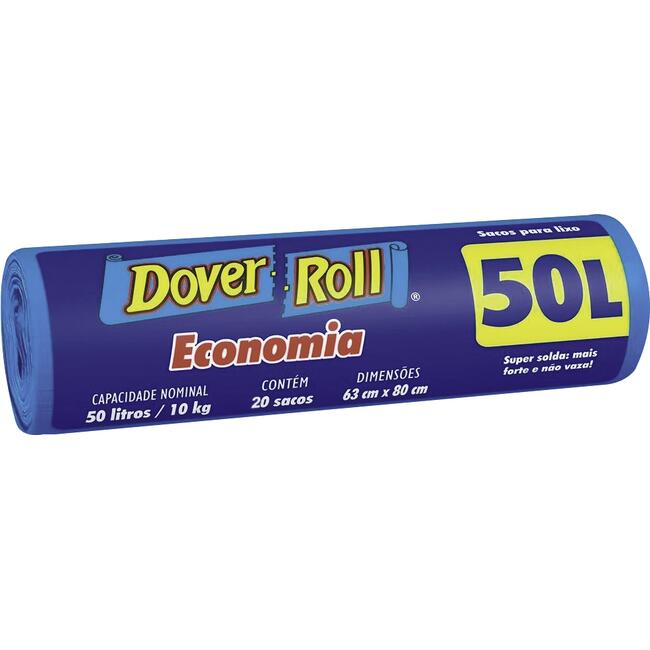 Saco para Lixo Dover Azul - 50L 20 un