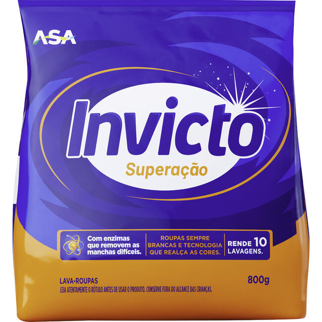 Lava Roupas em Pó Invicto Superação 800g