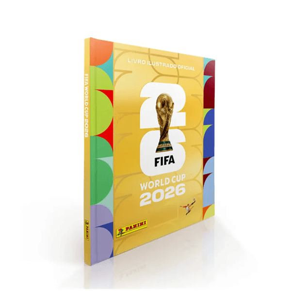 Álbum de Figutinha PANINI Copa do Mundo 2026 Papel Cartão Capa Ouro
