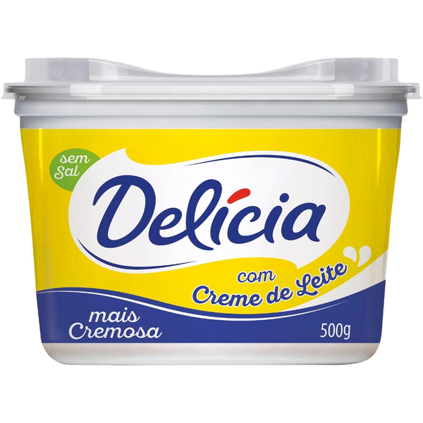 Margarina Delícia 500g - Tradicional - Sem Sal