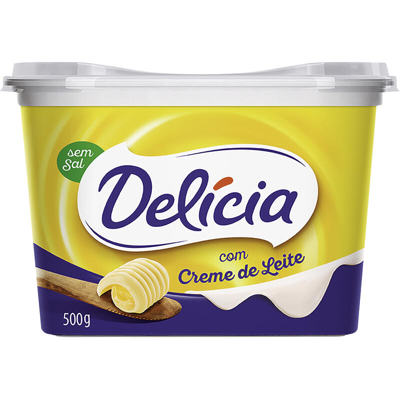 Margarina Delícia 500g - Tradicional - Sem Sal