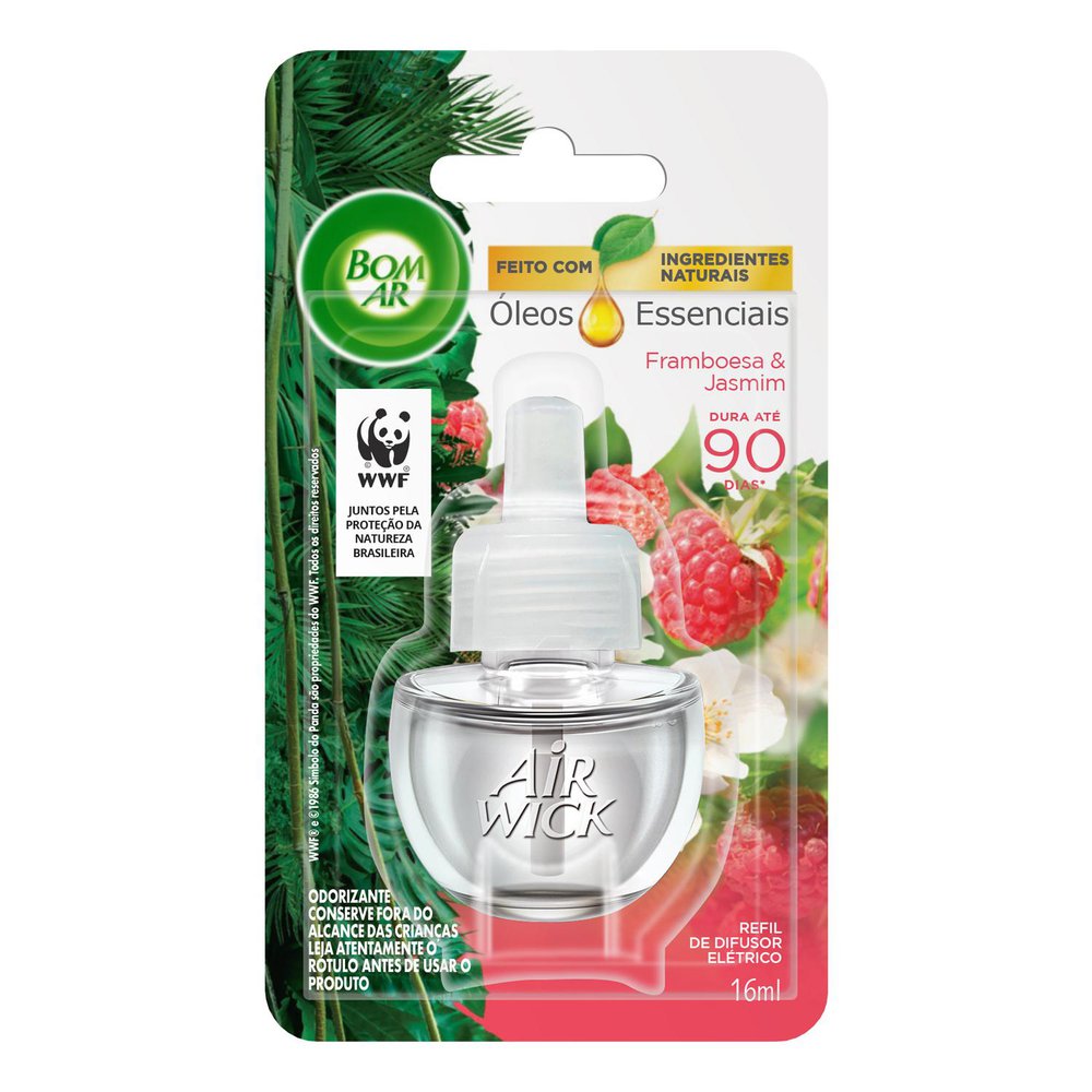 Difusor Elétrico Bom Ar Lirio Framboesa e Jasmim Refil 16ml