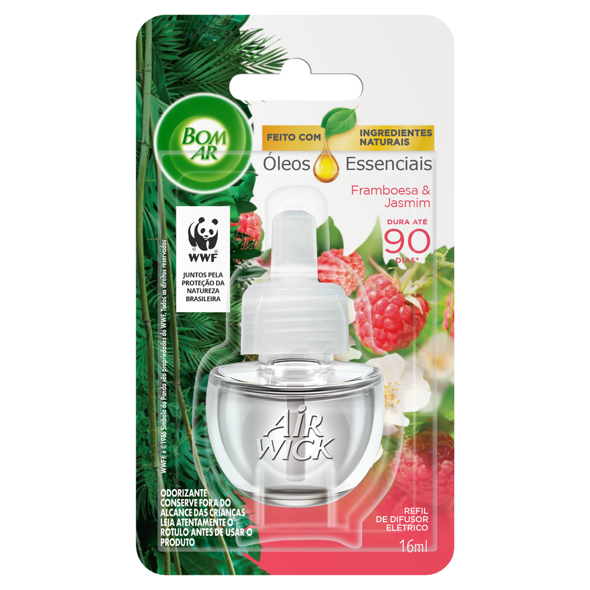 Difusor Elétrico Bom Ar Lirio Framboesa e Jasmim Refil 16ml