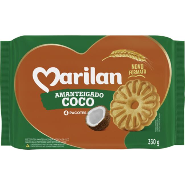 Biscoito Amanteigado Marilan Coco 330g