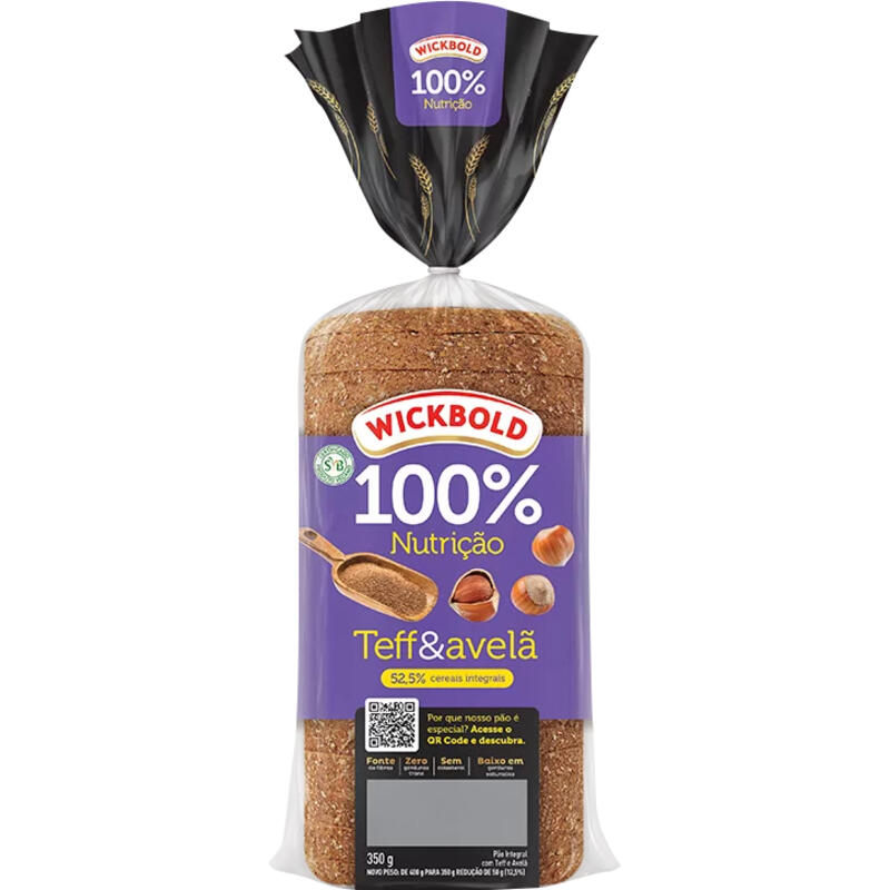Pão Wickbold 100% Nutrição Teff e Avelã 350g