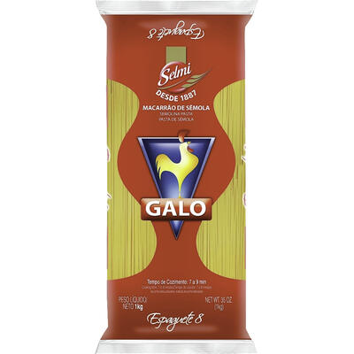 Massa de Sêmola Galo 1kg - Spaghetti Nº 8