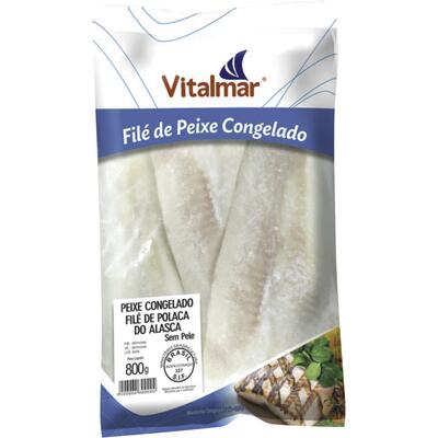 Filé de Peixe Polaca do Alasca Vitalmar Congelado 800g
