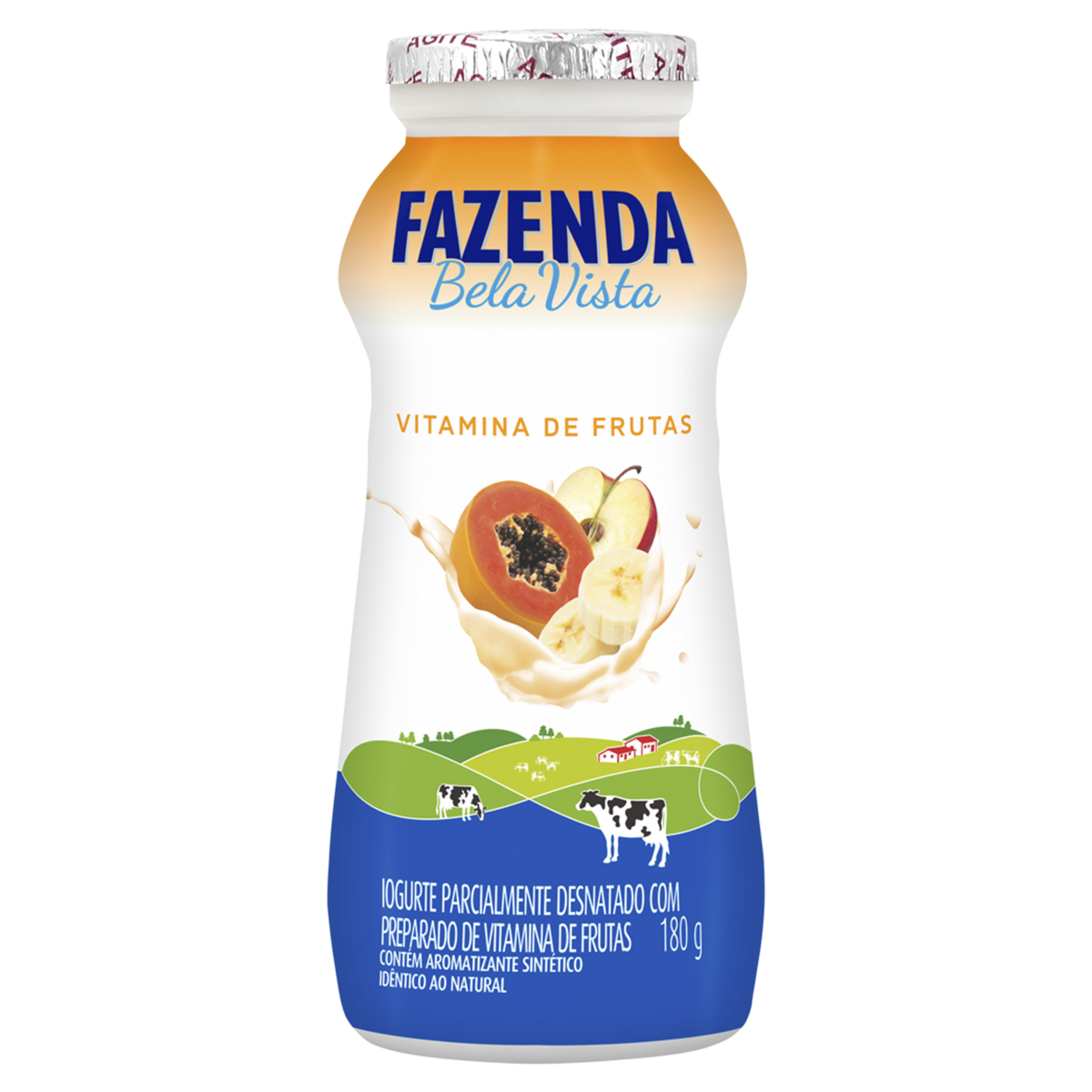 Iogurte Parcialmente Desnatado Vitamina de Frutas Fazenda Bela Vista Frasco 180g