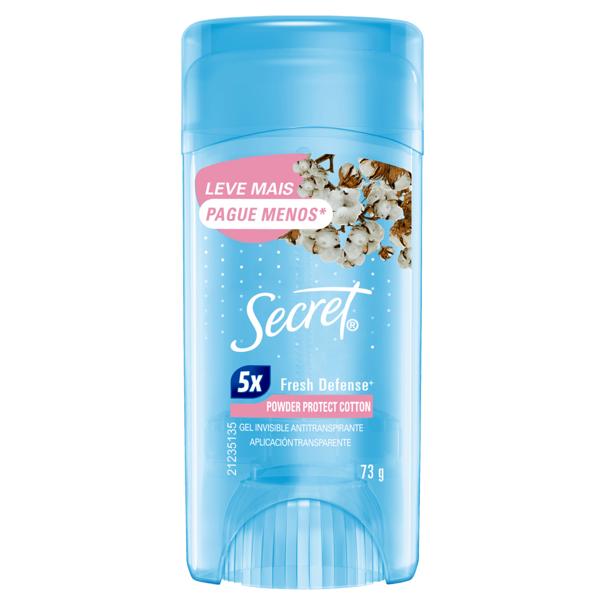 Desodorante SECRET Fresh Defense Feminino Powder Protect Cotton Gel 73g Leve Mais Pague Menos
