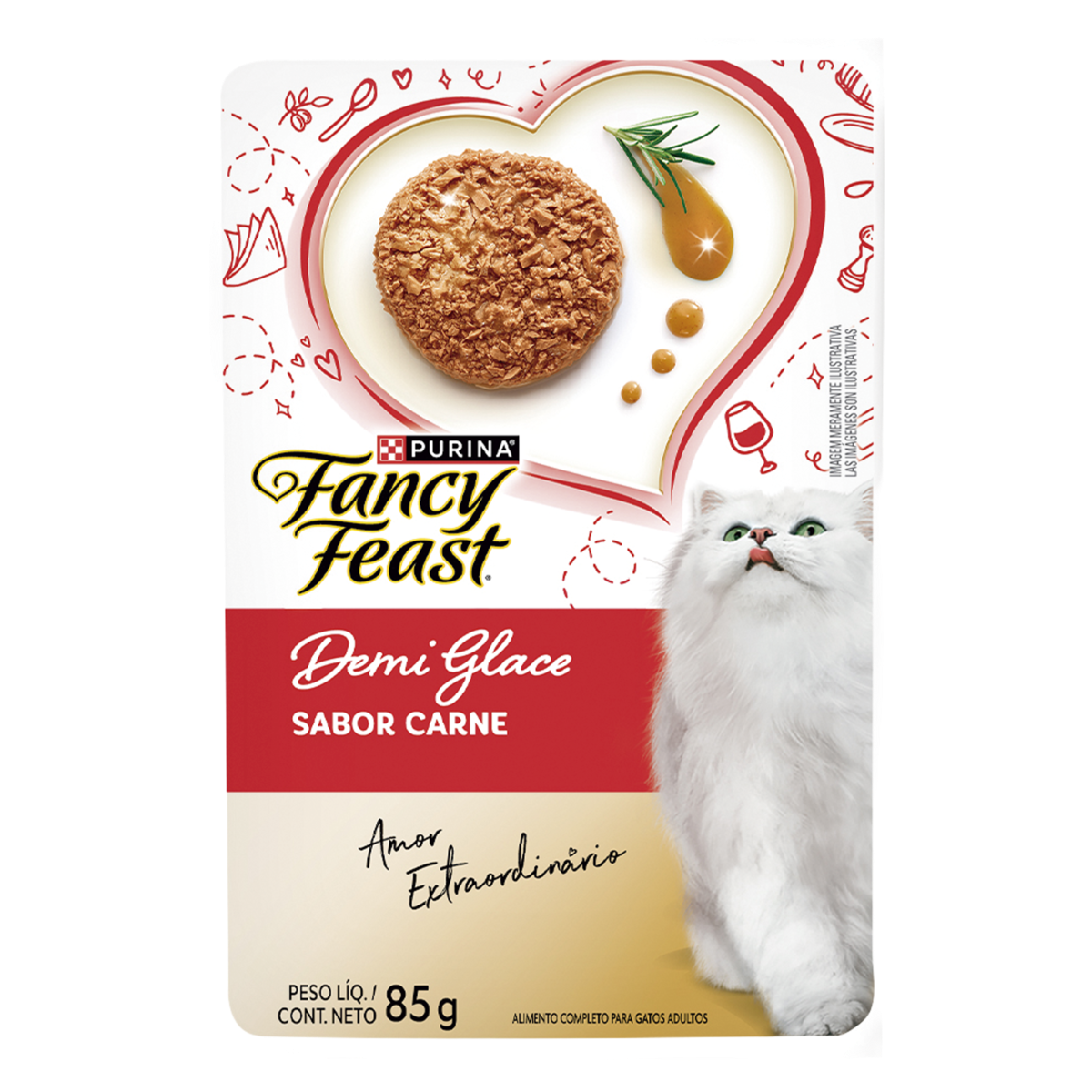 Ração Úmida FANCY FEAST DEMI GLACE Gatos Adultos Carne 85g
