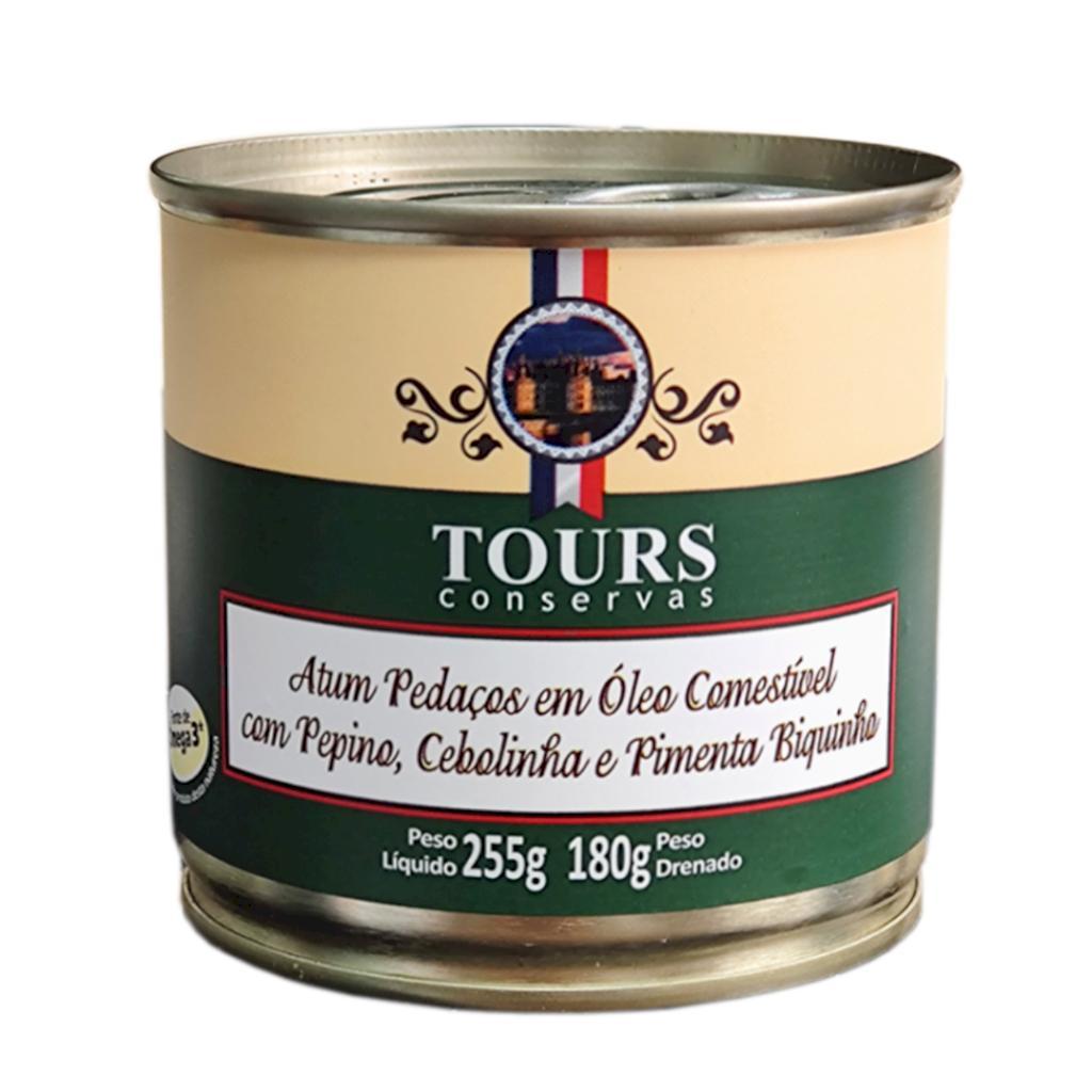 Kit 3x: Atum Pedaços Com Pepino/biquinho Em Óleo Tours 255g