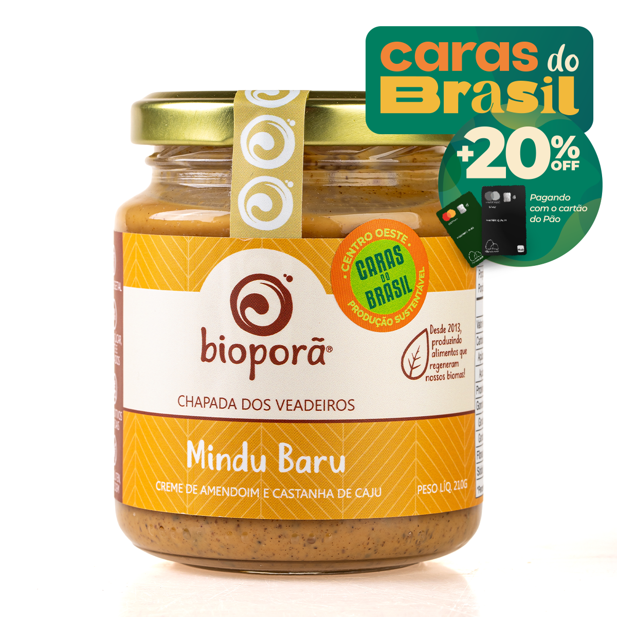 Pasta de Amendoim com Baru - Caras do Brasil 210g