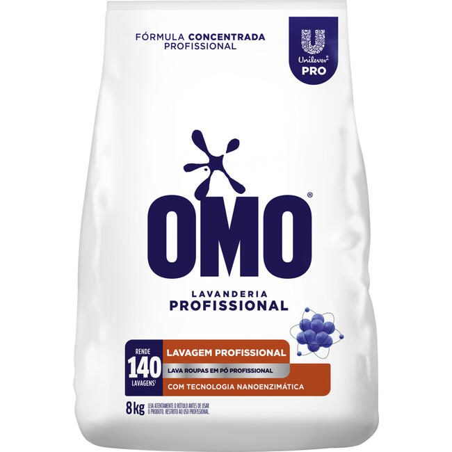 Lava Roupas em Pó Omo Lavanderia Profissional 8kg
