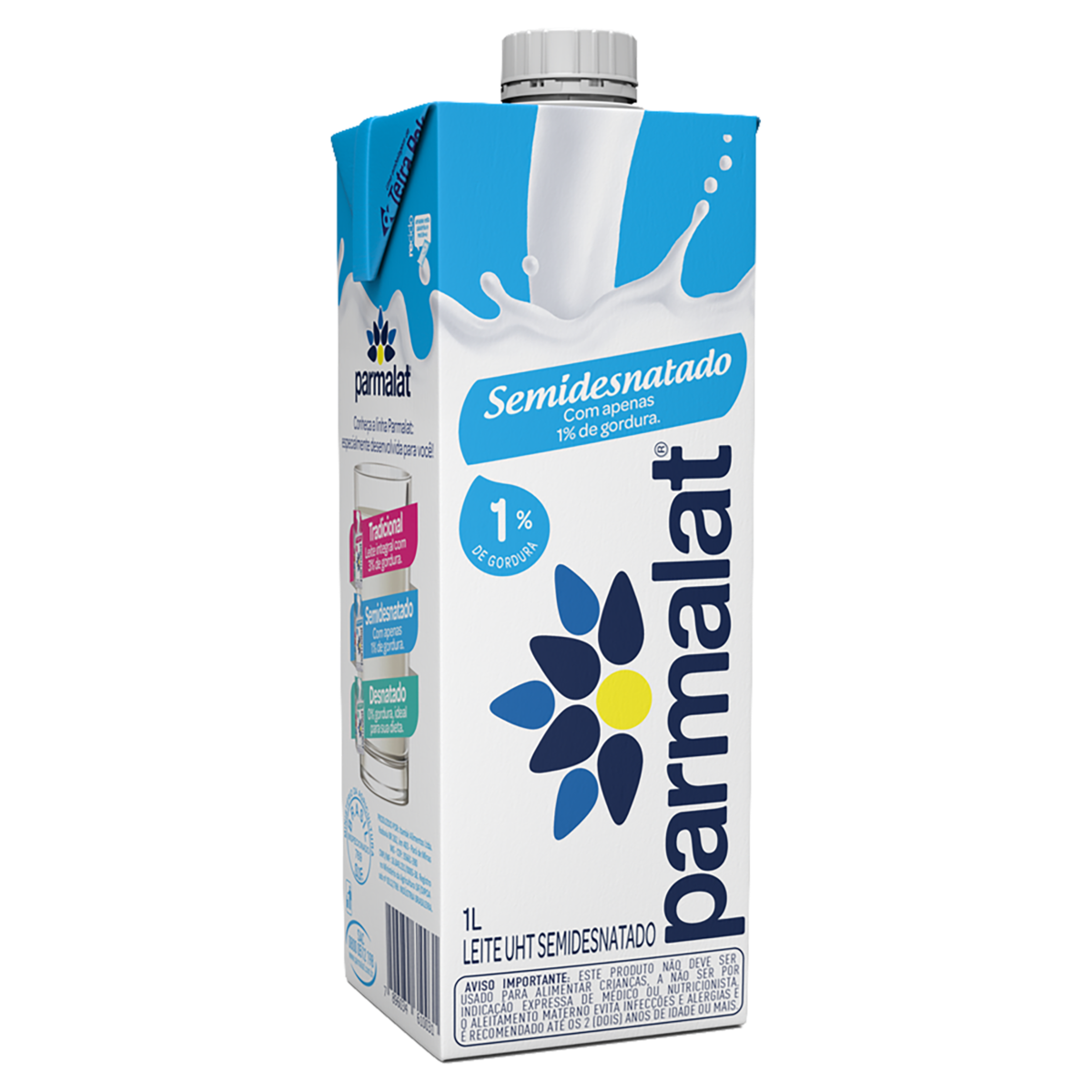 Leite UHT Parmalat Semidesnatado 1L