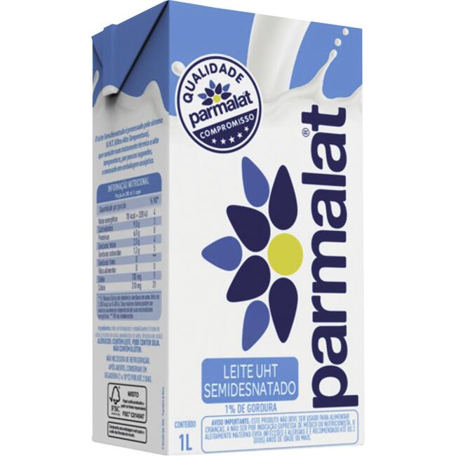 Leite UHT Parmalat Semidesnatado 1L