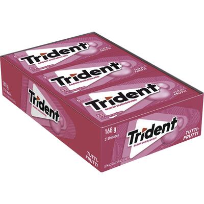Chiclete Trident Tutti Frutti sem açúcar 21x8g