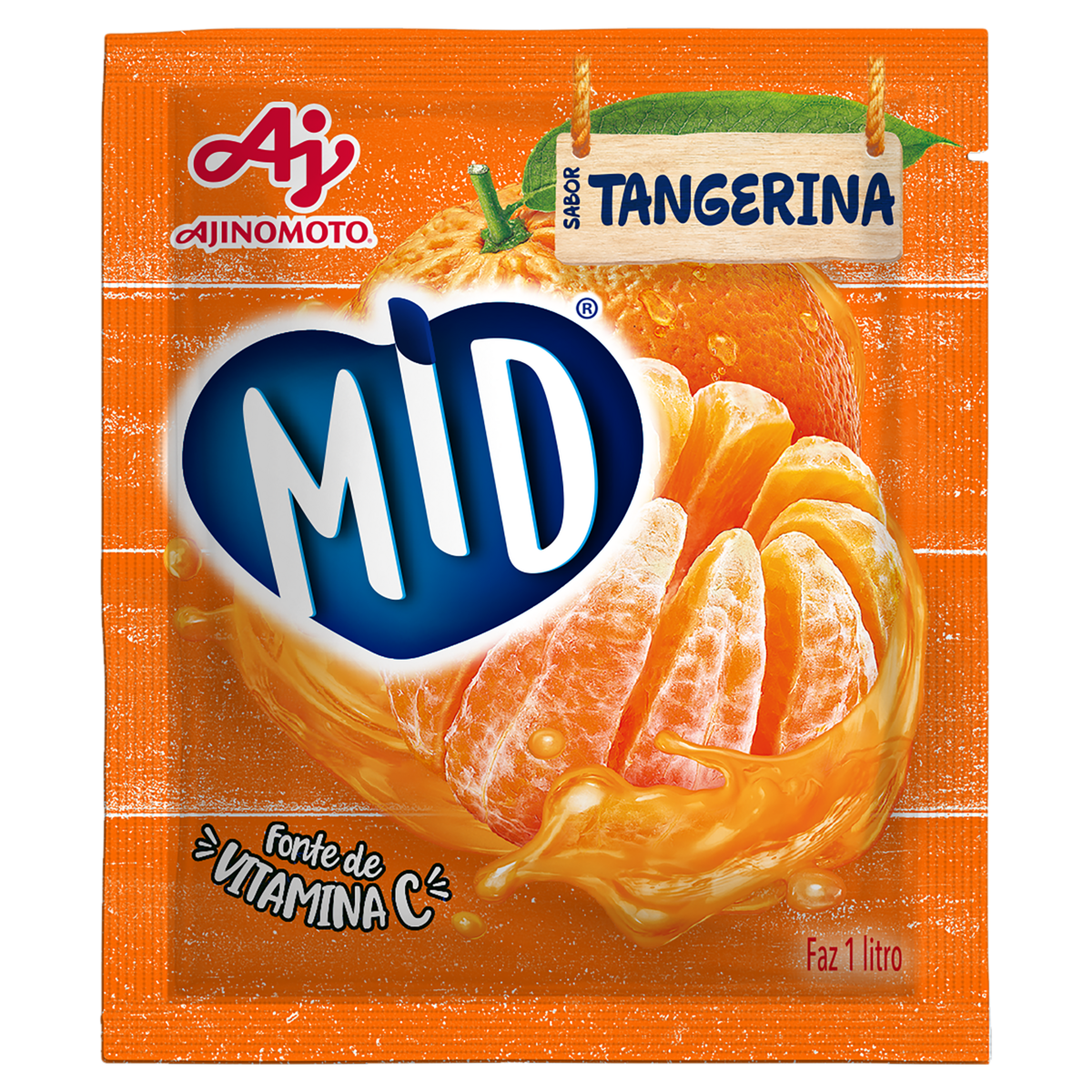 Refresco em Pó Tangerina Mid Pacote 20g