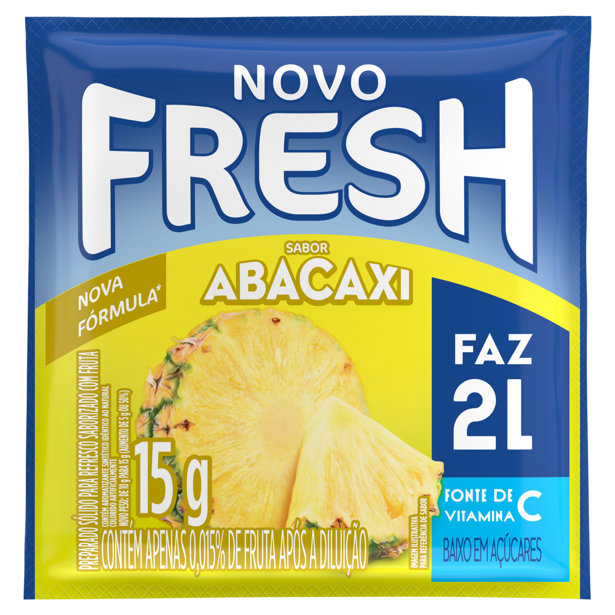 Refresco em Pó Abacaxi Fresh Pacote 15g