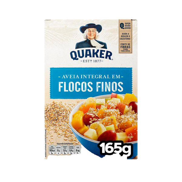 Aveia Integral em Flocos Finos Quaker  165g