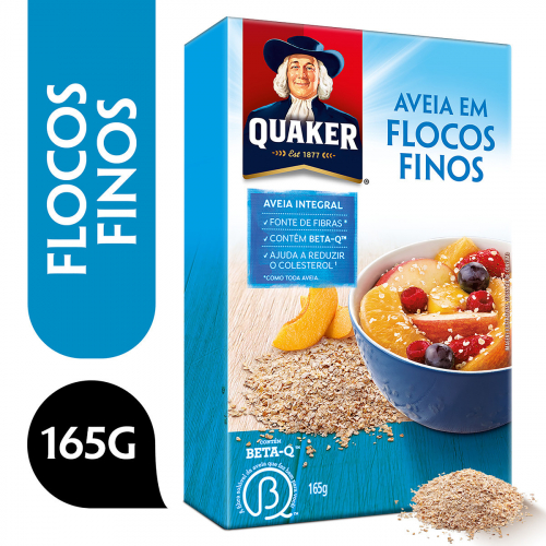 Aveia Integral em Flocos Finos Quaker  165g