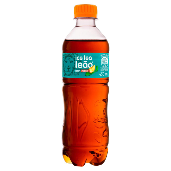 Chá Preto Ice Tea Pêssego Leão Garrafa 450ml