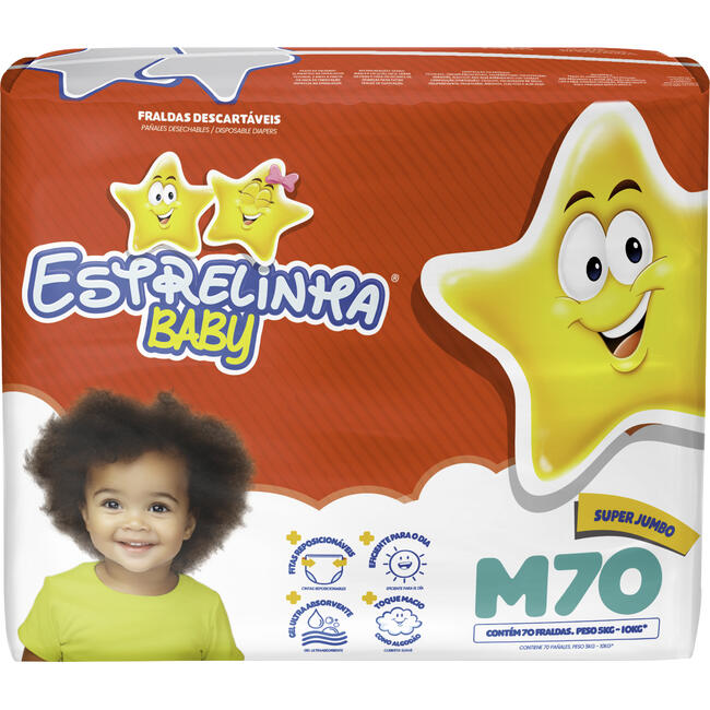 Fralda Descartável Estrelinha M 70 un