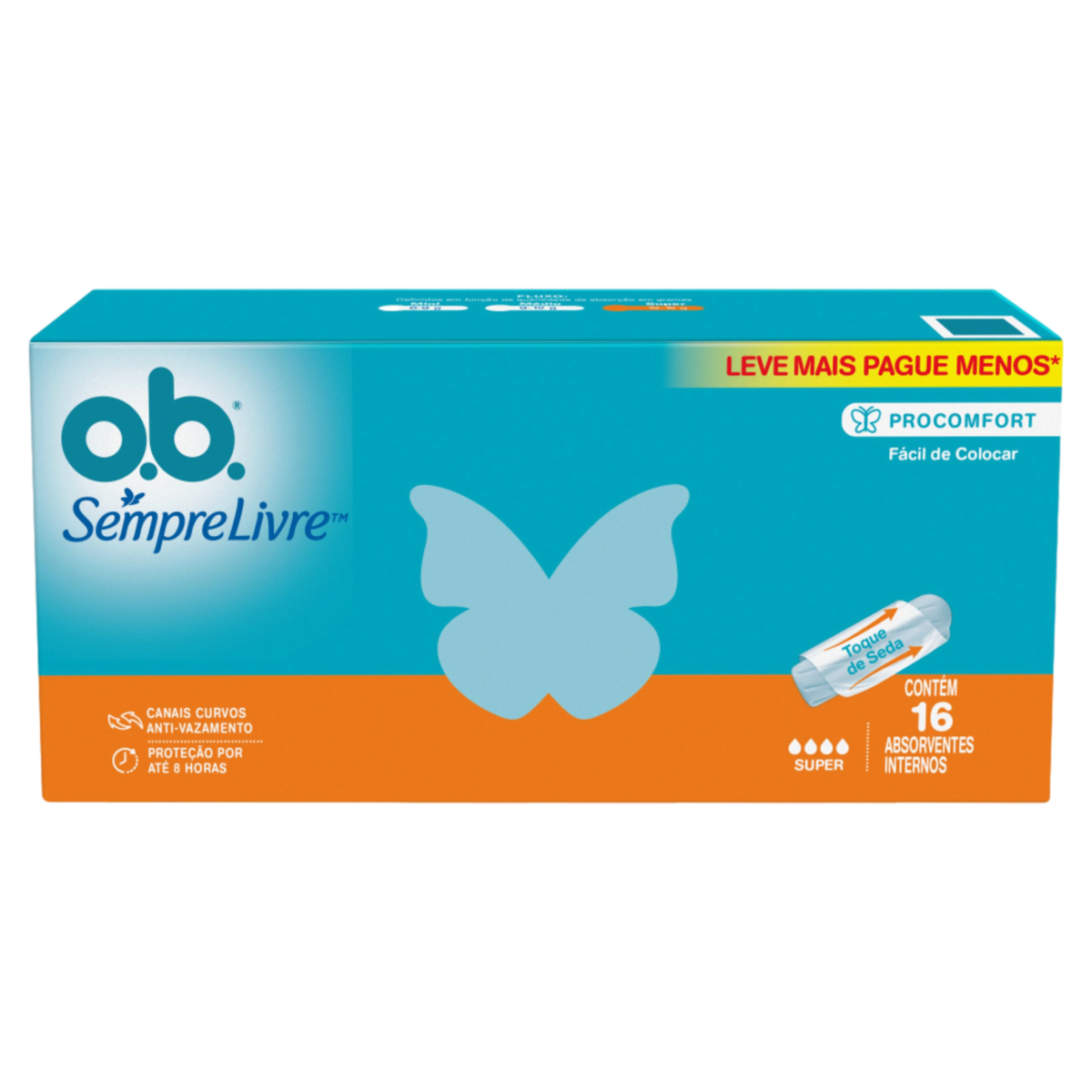 Absorvente  O.b. Interno Pro Leve Mais Pague Menos Caixa 16 Un