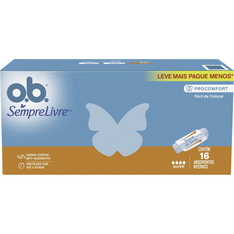 Absorvente  O.b. Interno Pro Leve Mais Pague Menos Caixa 16 Un