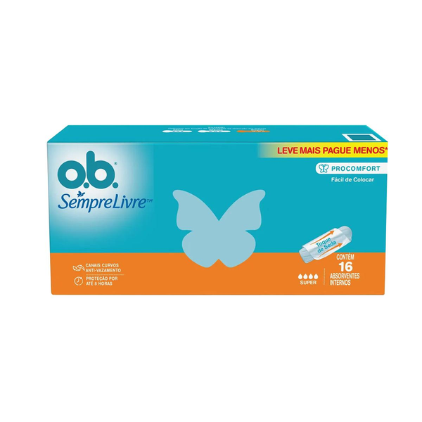 Absorvente  O.b. Interno Pro Leve Mais Pague Menos Caixa 16 Un