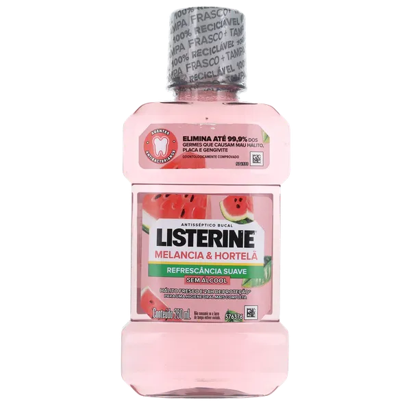 Antisséptico Bucal Listerine 250ml - Zero Álcool/ Melancia & Hortelã