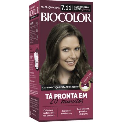 Tintura Biocolor 7.11 Louro Cinza Médio 1 Kit