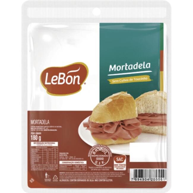 Mortadela Fatiada Lebon Sem Toucinho 180g