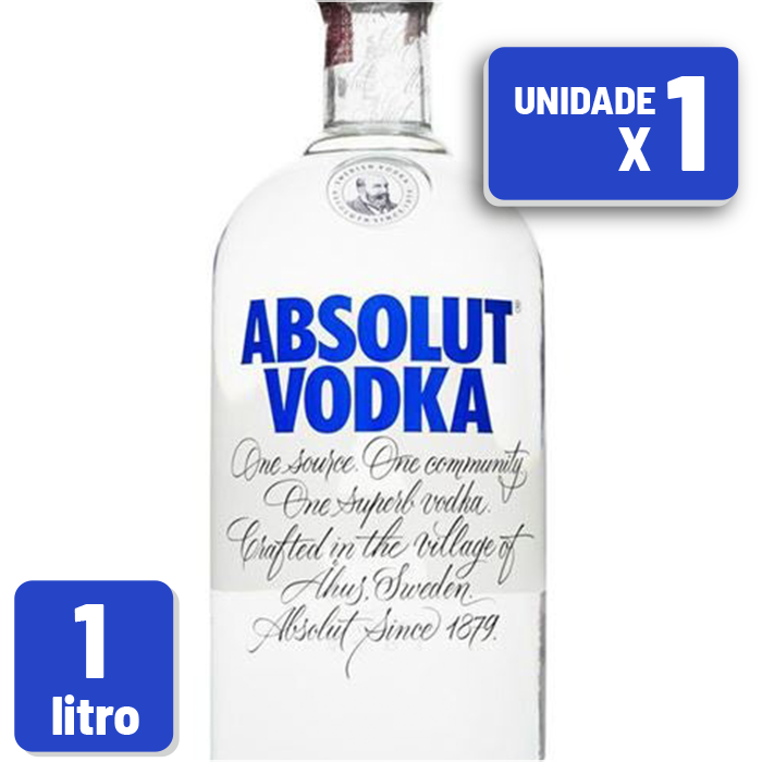 Vodka Absolut Garrafa Vidro 1L