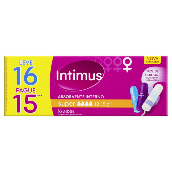 Absorvente Interno Intimus® Discreto Super - 16 un