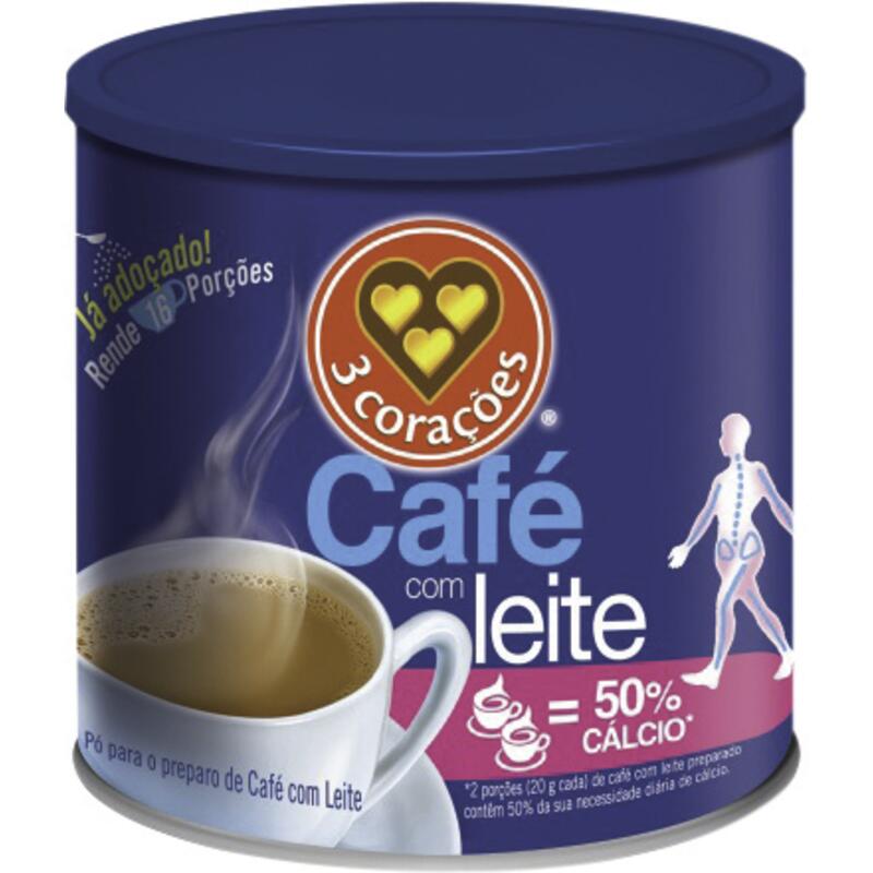 Café com Leite 3 Corações 330g