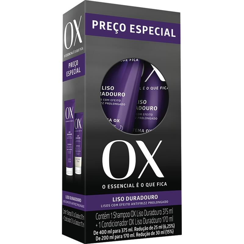 Kit Shampoo + Condicionador OX Liso Duradouro