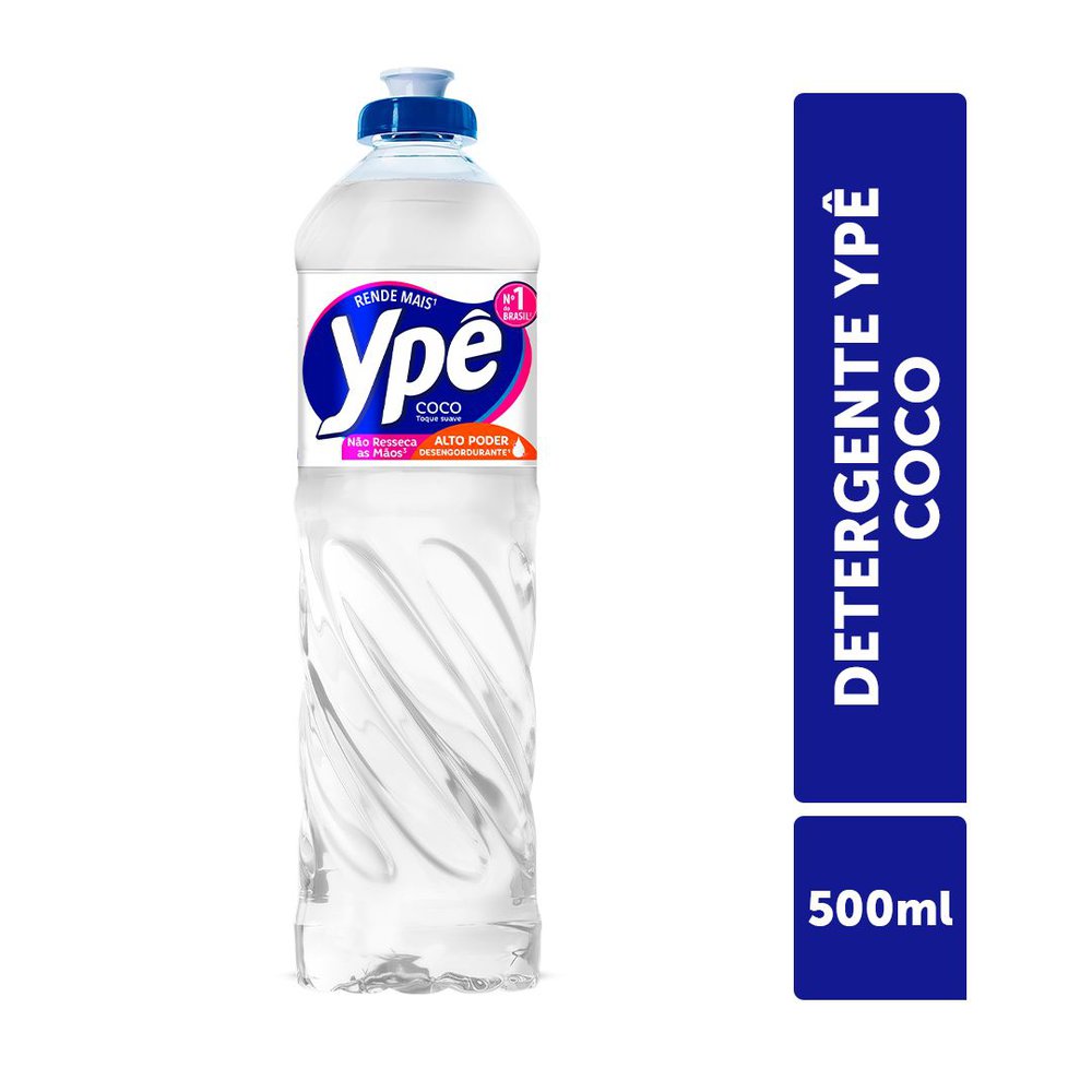 Detergente Líquido Ypê Coco Branco 500ml