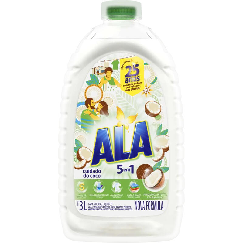 Lava Roupas Líquido Ala Cuidado do Coco 3L