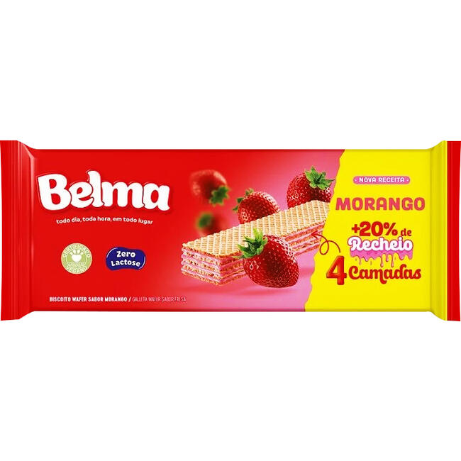 Biscoito Wafer Belma Morango 90g